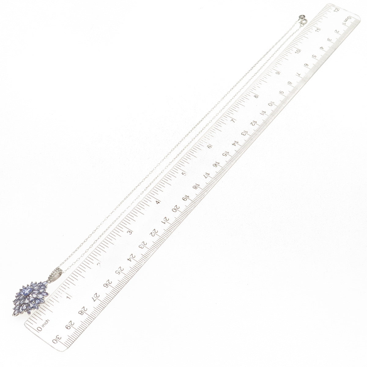 Chuck Clemency 925 Sterling Silver Real Tanzanite Cable Chain Necklace 20"