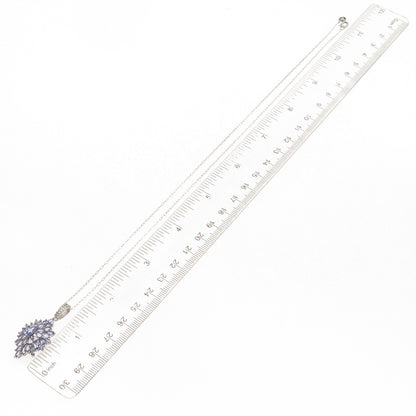 Chuck Clemency 925 Sterling Silver Real Tanzanite Cable Chain Necklace 20"