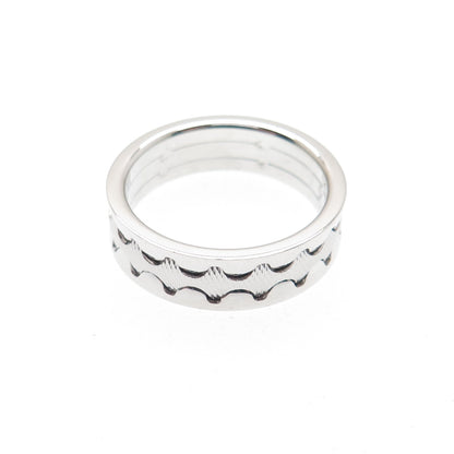 NEOS 925 Sterling Silver Textured Zig-Zag Band Ring Size 8