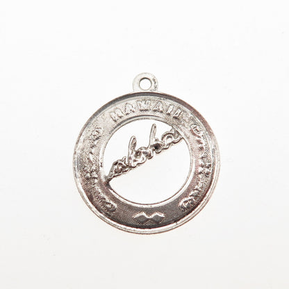 925 Sterling Silver Vintage Hawaii Aloha Mini Charm Pendant