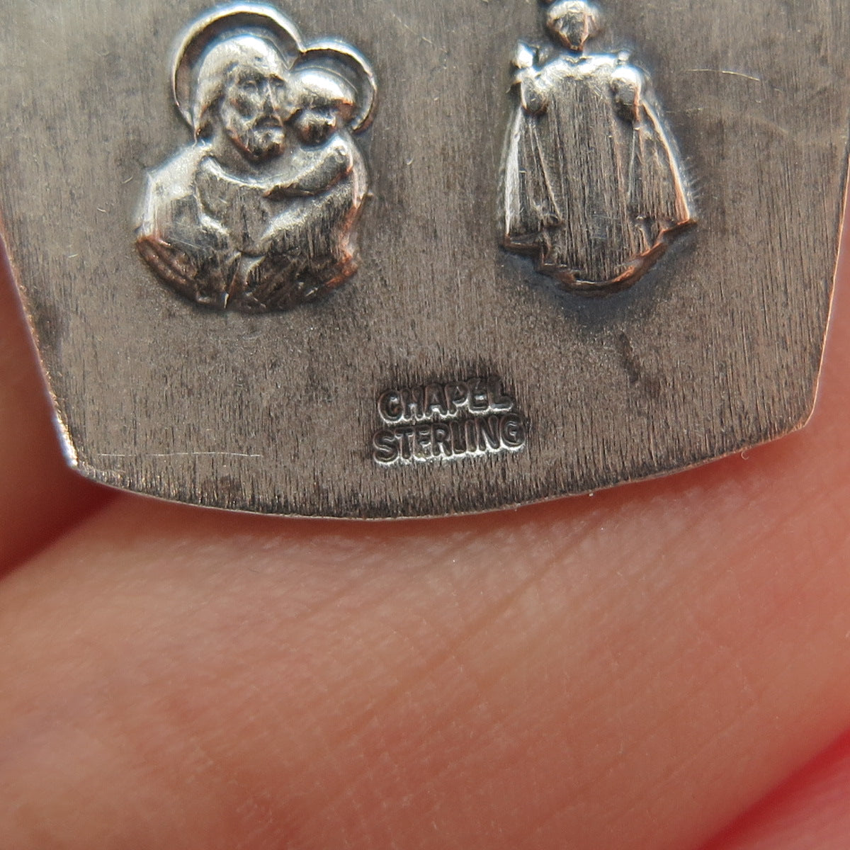 CHAPEL 925 Sterling Silver Antique Art Deco 4-Way Cross Medal Charm Pendant