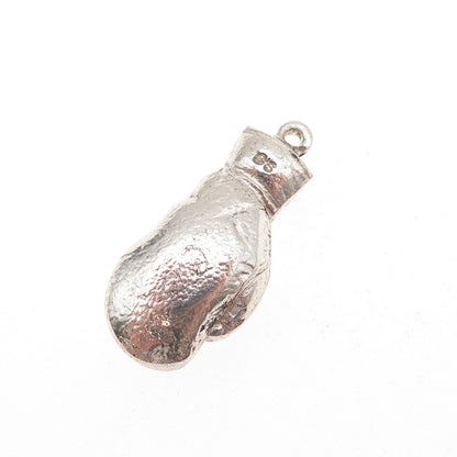 925 Sterling Silver Antique Art Deco Boxing Glove Oxidized 3D Charm Pendant