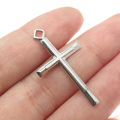 TRU-KAY 925 Sterling Silver Vintage Cross Religious Pendant