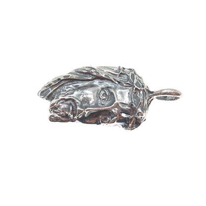 925 Sterling Silver Vintage Jesus Religious Oxidized Charm Pendant