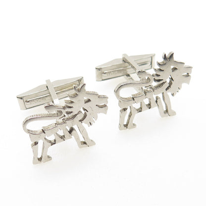 925 Sterling Silver Vintage Lion / Leo Zodiac Sign Cufflinks