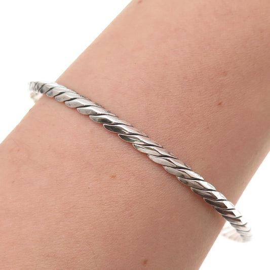 Tiffany & Co. 925 Sterling Silver Antique Art Deco Twisted Bangle Bracelet 8"