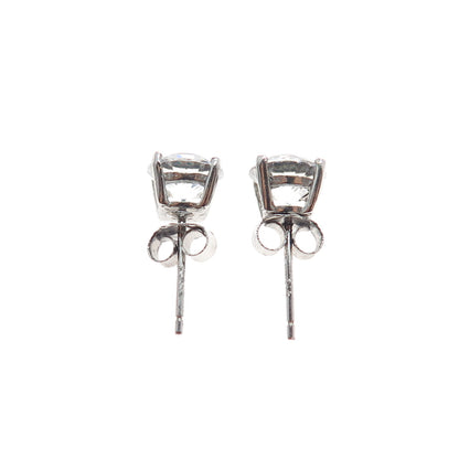 925 Sterling Silver Round-Cut C Z Stud Earrings