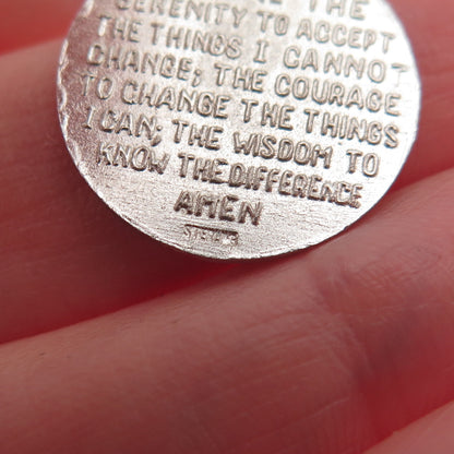 925 Sterling Silver Vintage Prayer Hands Religious Mini Charm Pendant