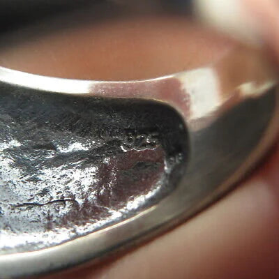 925 Sterling Silver Vintage Modernist Cross Ring Size 9.25