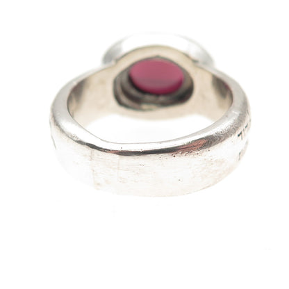925 Sterling Silver Vintage Real Tourmaline Kabbalah Judaica Ring Size 6.75