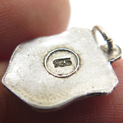 935 Silver Vintage Enamel Stockholm Minimalist Charm Pendant