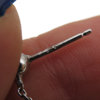 925 Sterling Silver Cherub Drop Chain Dangle Earrings