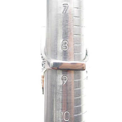 925 Sterling Silver Vintage Modernist Oxidized Statement Ring Size 8.75