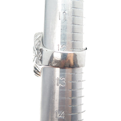 Old Pawn 925 Sterling Silver Vintage Turquoise Black Onyx Kachina Ring Size 12.5