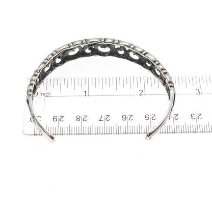 KABANA 925 Sterling Silver Vintage Swirl Oxidized Adjustable Cuff Bracelet 6.75"