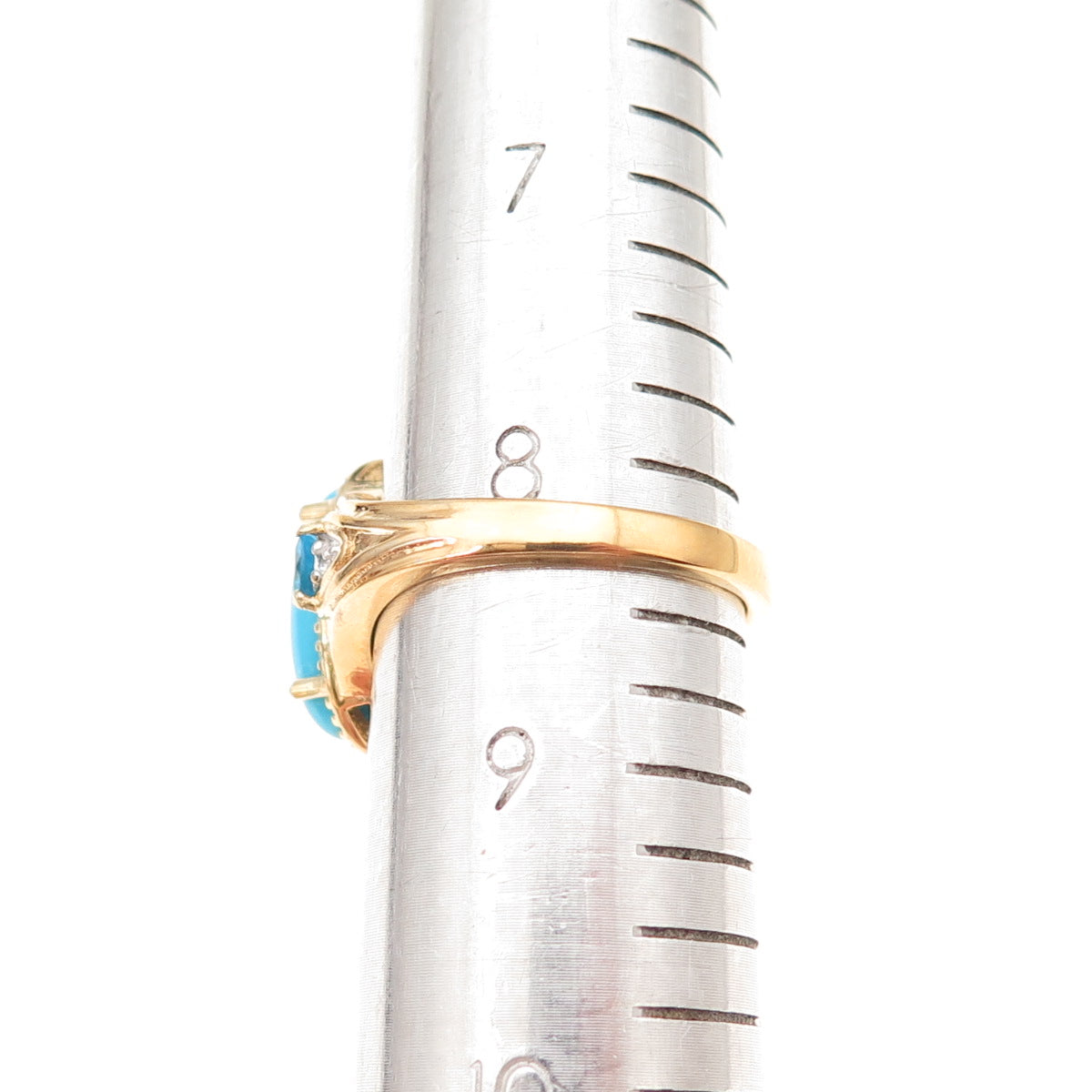 Chuck Clemency Sterling Silver Gold Plated Turquoise Apatite Topaz Ring Size 8.5