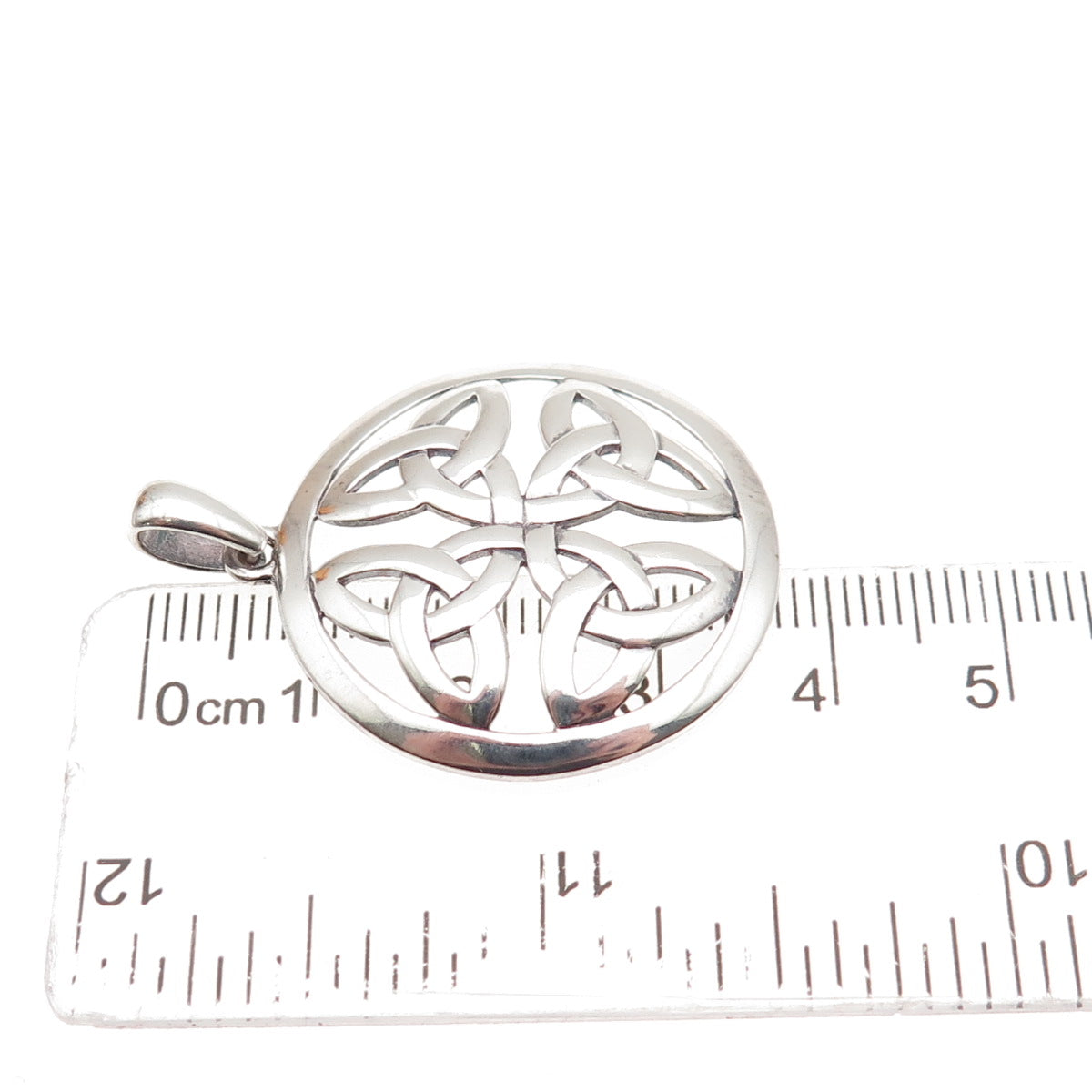 SOLVAR 925 Sterling Silver Vintage Ireland Celtic Trinity Cross Charm Pendant