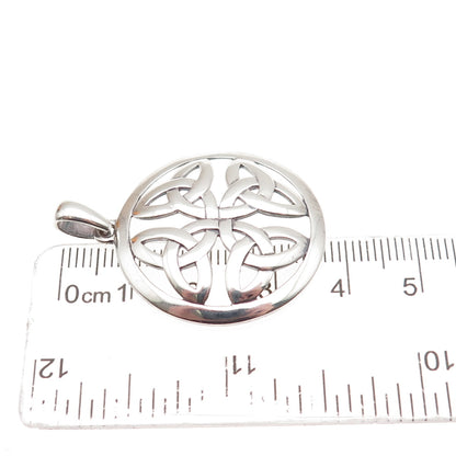 SOLVAR 925 Sterling Silver Vintage Ireland Celtic Trinity Cross Charm Pendant