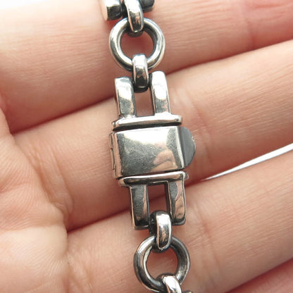 925 Sterling Silver Vintage P.R. EX Bar Link Bracelet 6.75"