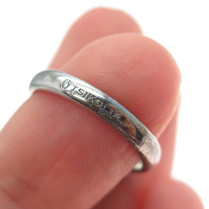 TSIKOLIA 925 Sterling Silver Blue & Purple C Z Vase Oxidized Ring Size 6.5