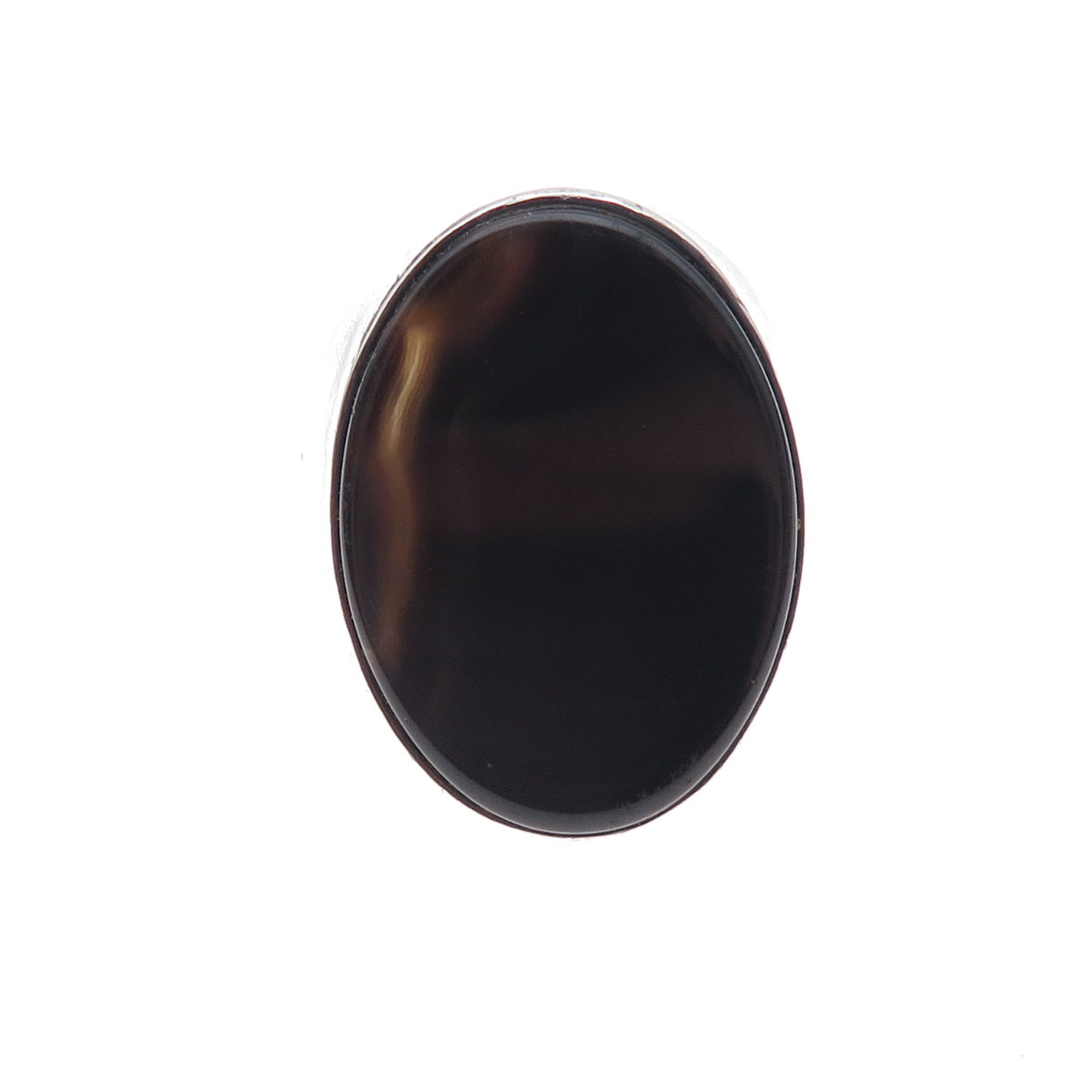 925 Sterling Silver Vintage Israel Real Black Onyx Oxidized Ring Size 9.25