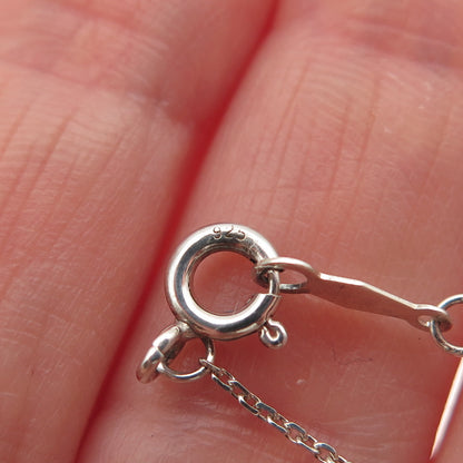 925 Sterling Silver Cross Round Tag Cable Chain Necklace 16-18"