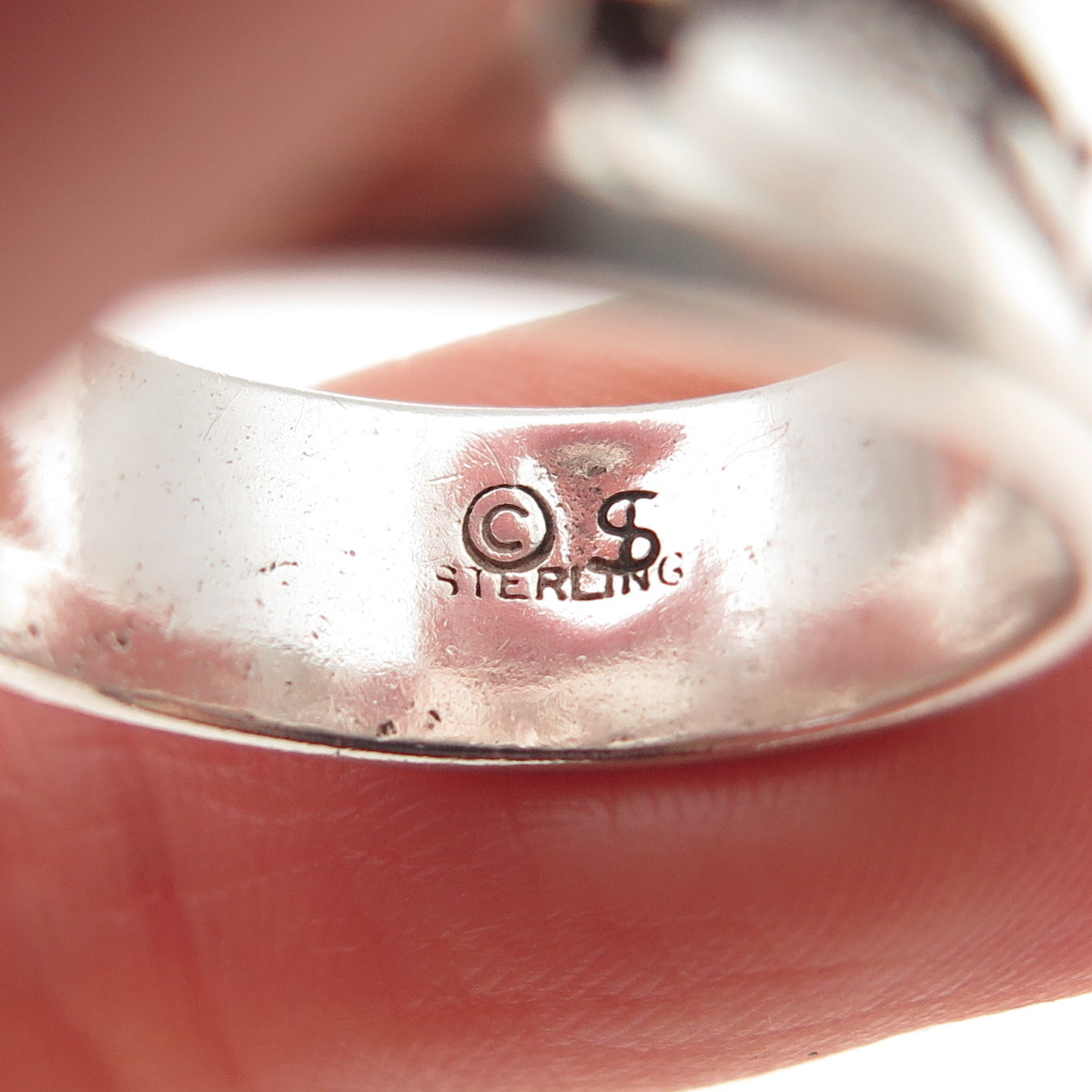 SHUBE Sterling Silver Vintage Southwestern Kokopelli Oxidized Band Ring Size 8