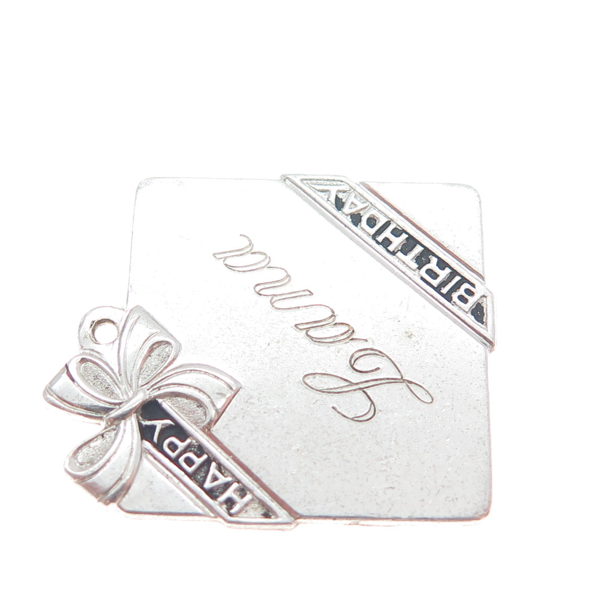 FORSTNER 925 Sterling Silver Vintage Engraved Lana Happy Birthday Pendant