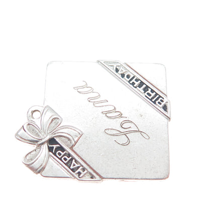 FORSTNER 925 Sterling Silver Vintage Engraved Lana Happy Birthday Pendant