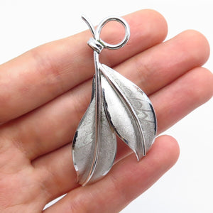 925 Sterling Silver Vintage Danecraft Double Leaf Pin Brooch