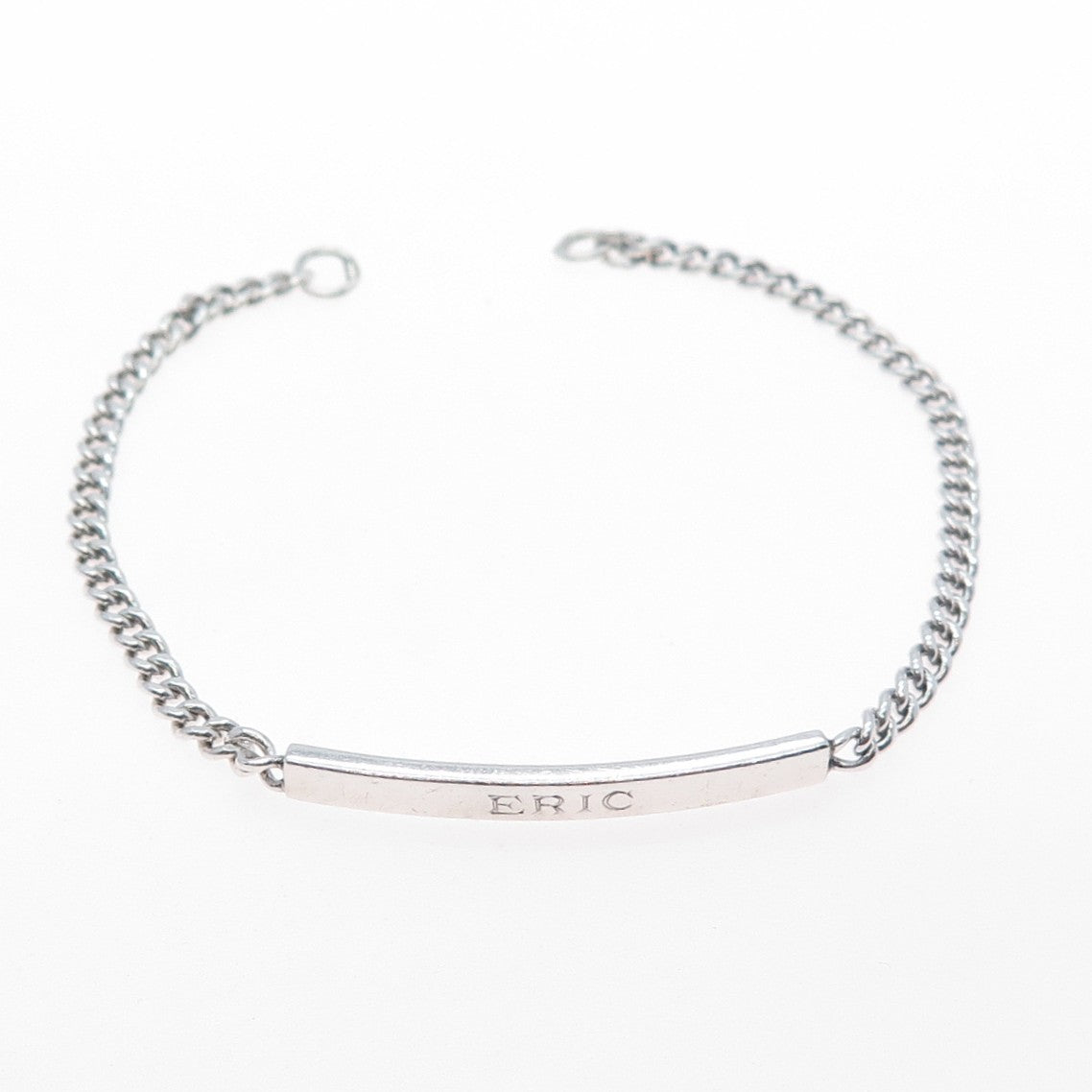 TIFFANY & CO. 925 Sterling Silver Vintage Eric ID Bracelet 6.5" (missing lock)