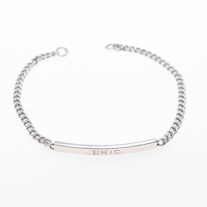 TIFFANY & CO. 925 Sterling Silver Vintage Eric ID Bracelet 6.5" (missing lock)