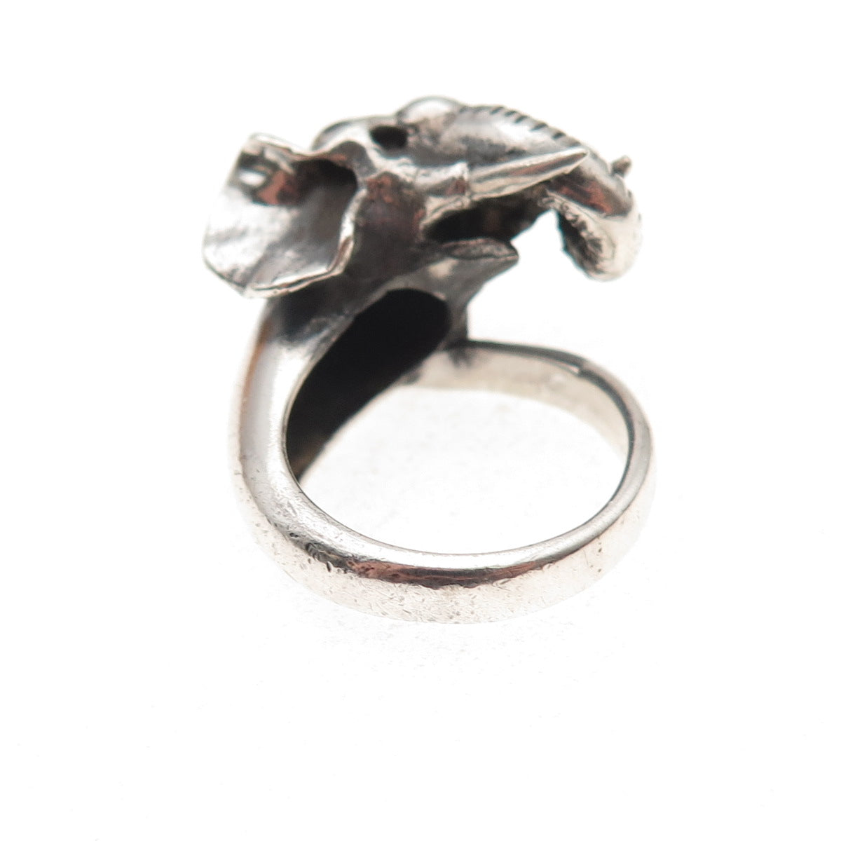 925 Sterling Silver Vintage Elephant Oxidized Ring Size 5