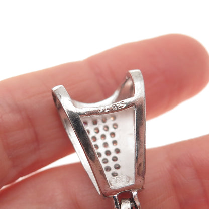 925 Sterling Silver Round-Cut C Z Prayer Hands Pendant