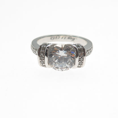 BGE Bradford 925 Sterling Silver Round-Cut C Z Engagement Ring Size 8