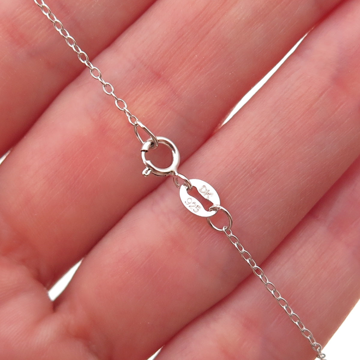 925 Sterling Silver Real Turquoise & Peridot Cable Chain Necklace 18"