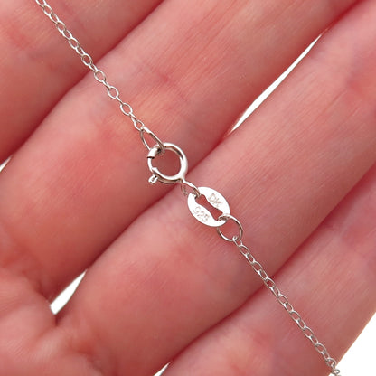 925 Sterling Silver Real Turquoise & Peridot Cable Chain Necklace 18"