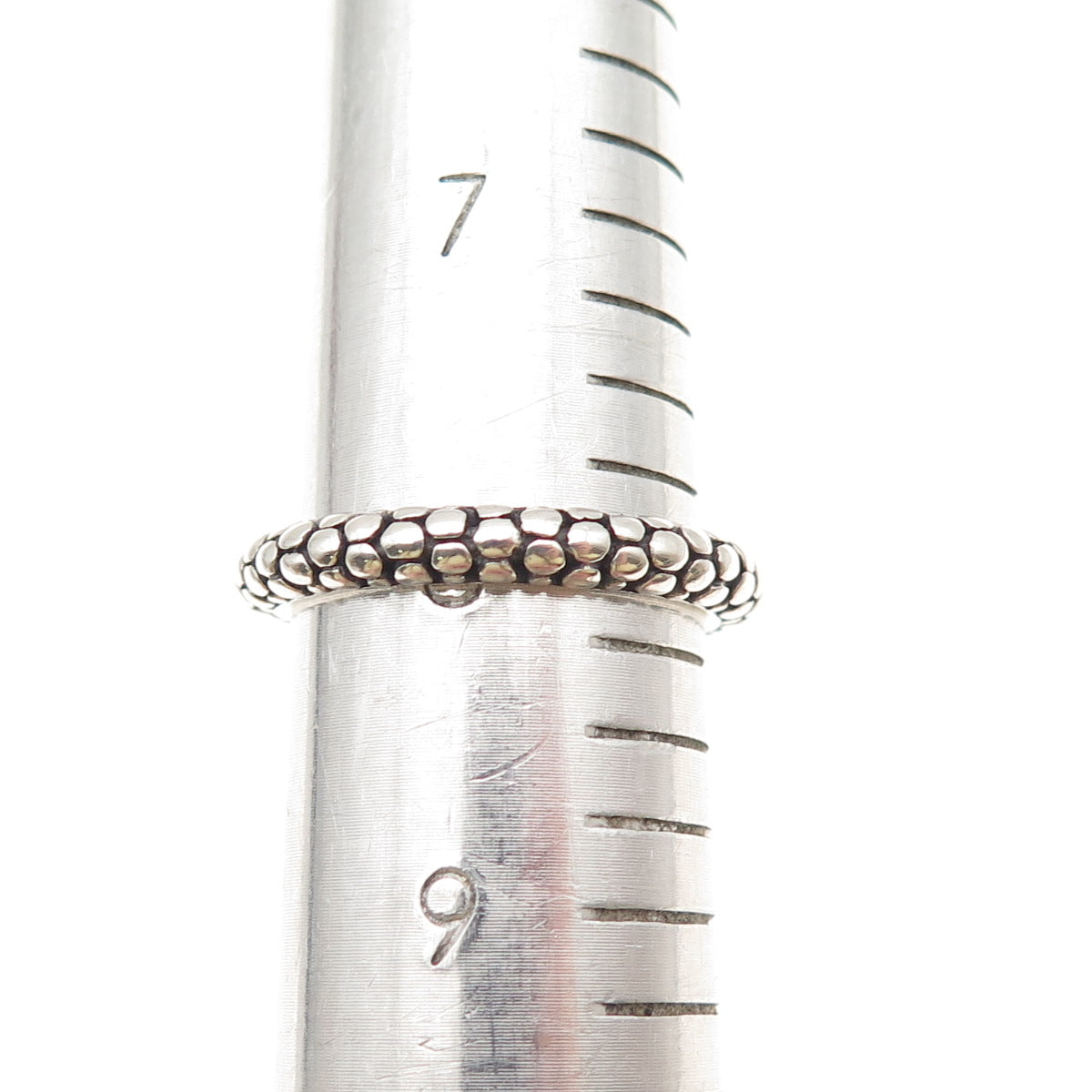 Michael Dawkins 925 Sterling Silver Dotted Oxidized Band Ring Size 8