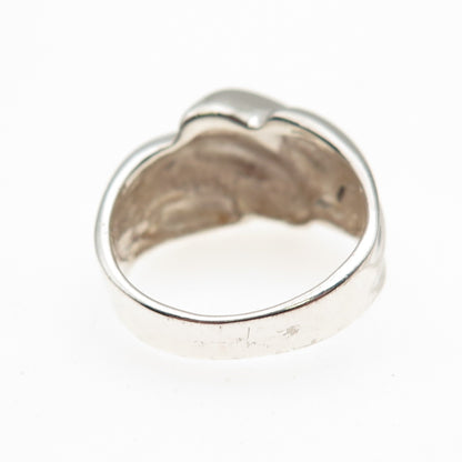 925 Sterling Silver Vintage Modernist Ring Size 7