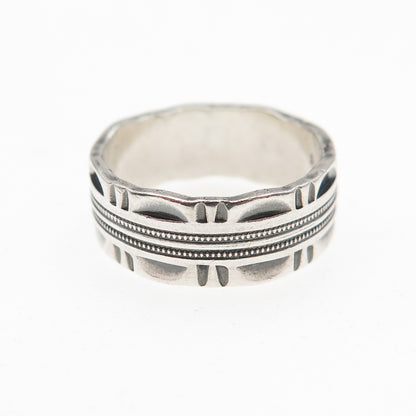 J.D. SCHLANG CO. 925 Sterling Silver Vintage Oxidized Band Ring Size 4.5