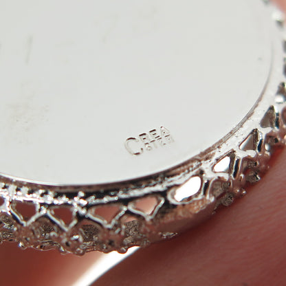 CREA 925 Sterling Silver Vintage Rhinestone "Bermuda" Palm Tree Pendant
