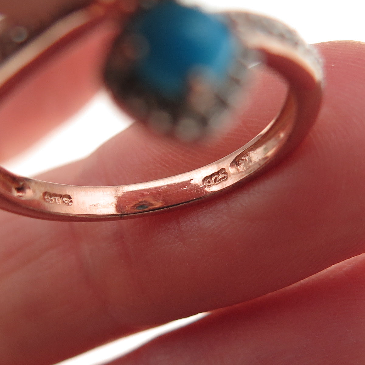 Chuck Clemency 925 Sterling Silver Gold Plated Real Turquoise Topaz Ring Size 8