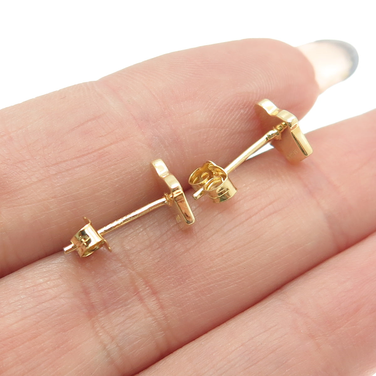 925 Sterling Silver Gold Plated Enamel Cupcake Stud Earrings