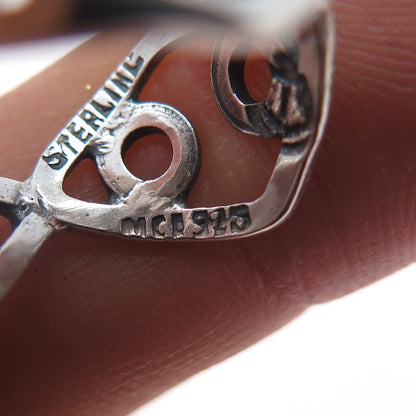 925 Sterling Silver Vintage Modernist Ring Size 5