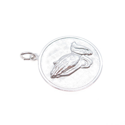 925 Sterling Silver Vintage Praying Hands Religious Charm Pendant