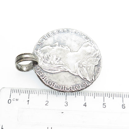 833 Silver Antique 1780 Austrian Empire "1 Thaler - Maria Theresia" Coin Pendant