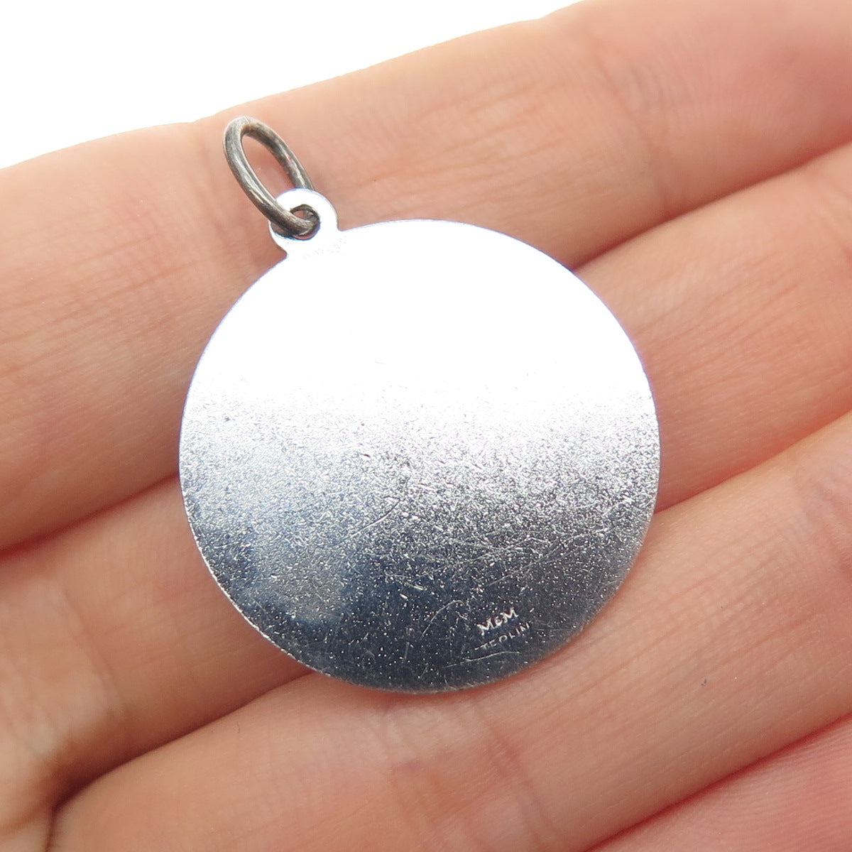 MARC MERCY 925 Sterling Silver Vintage Lab-Created Sapphire Boy Charm Pendant