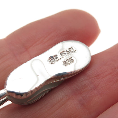 E. Pearl 925 Sterling Silver Vintage Enamel Sneakers Shoe 3D Charm Pendant