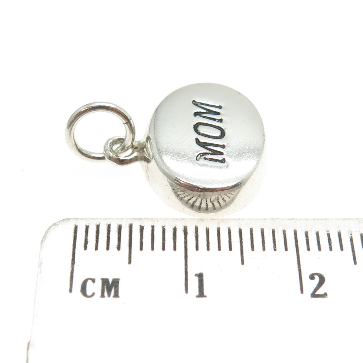 925 Sterling Silver Vintage "Mom" Tag Pendant