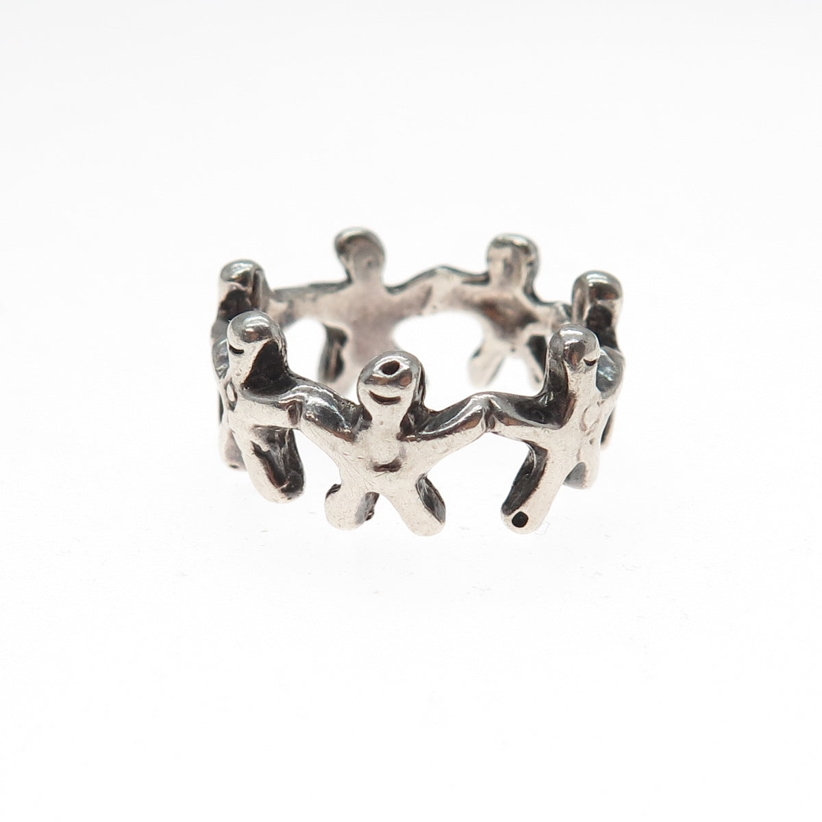 925 Sterling Silver Vintage EFS Mexico Children Oxidized Ring Size 5.5
